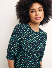 Green Scattered Spot Rachel Midi Dress