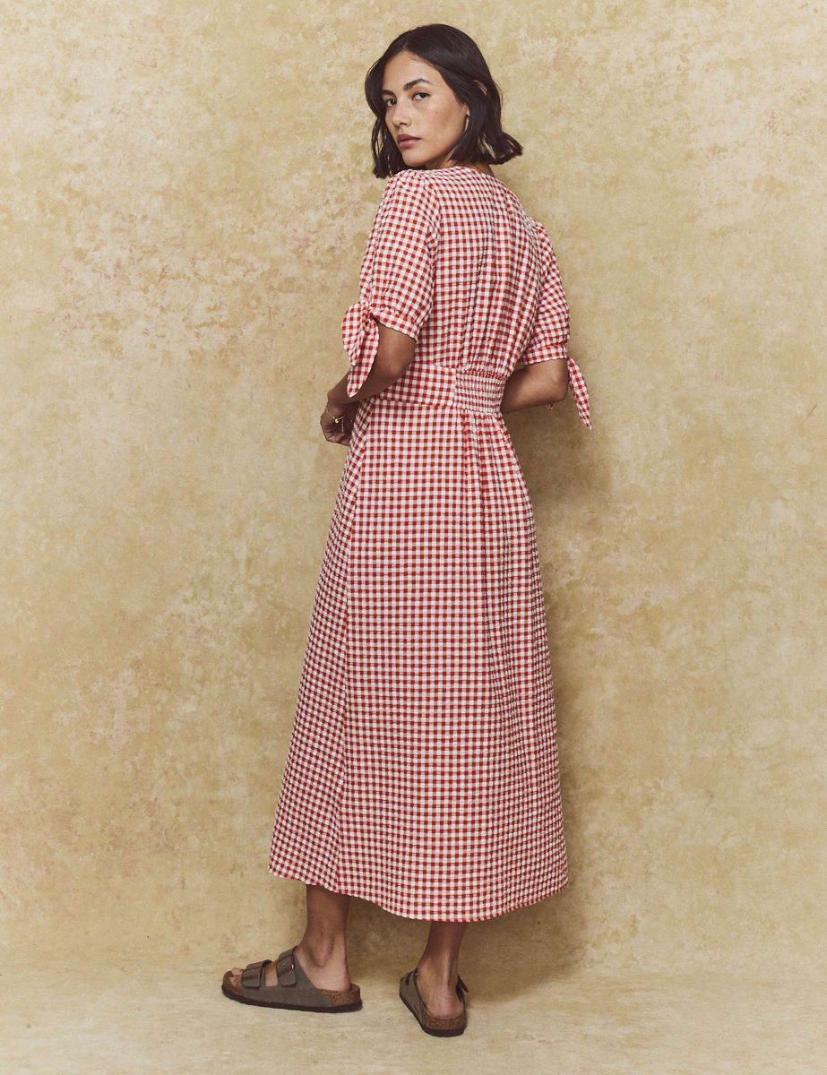Red Gingham Check Alexis Midi Dress
