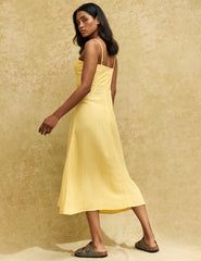 Yellow Pipin Midi Dress