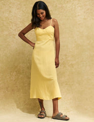 Yellow Pipin Midi Dress