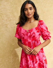 Pink Big Floral Martina Mini Dress