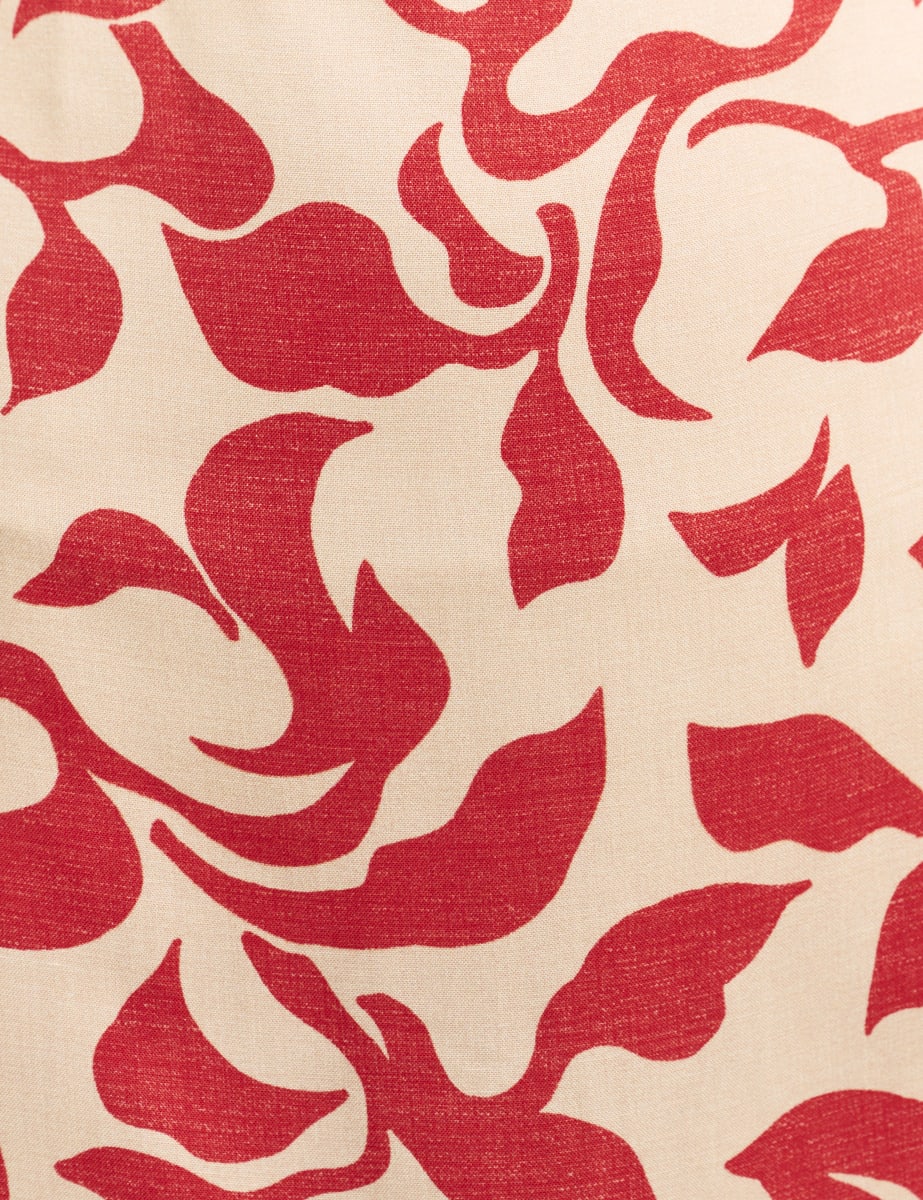 Red Petal Print Kitty Mini Dress