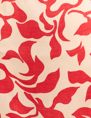 Red Petal Print Kitty Mini Dress