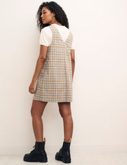 Check Pinafore Mini Dress