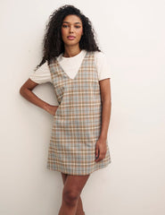 Check Pinafore Mini Dress