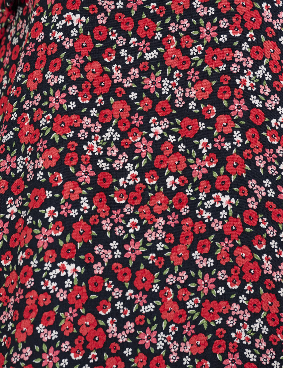 Red Floral Felicia Midi Dress