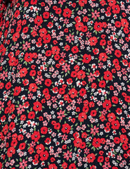 Red Floral Felicia Midi Dress