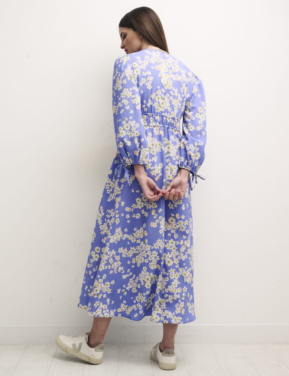 Sky Blue Floral Margot Midi Dress