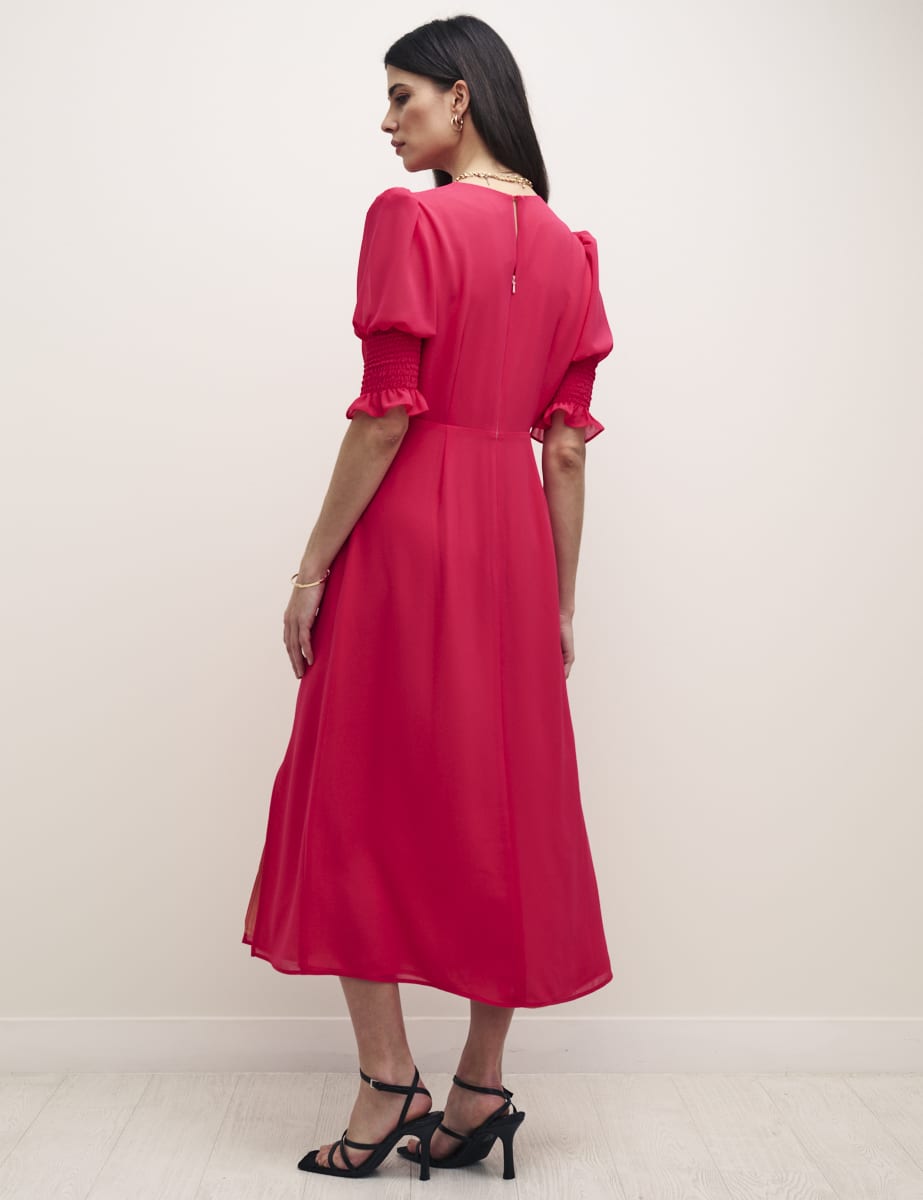 Pink Luna Chiffon Midi Dress