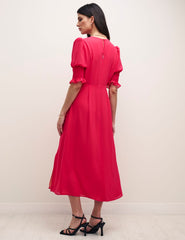 Pink Luna Chiffon Midi Dress