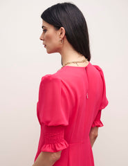 Pink Luna Chiffon Midi Dress