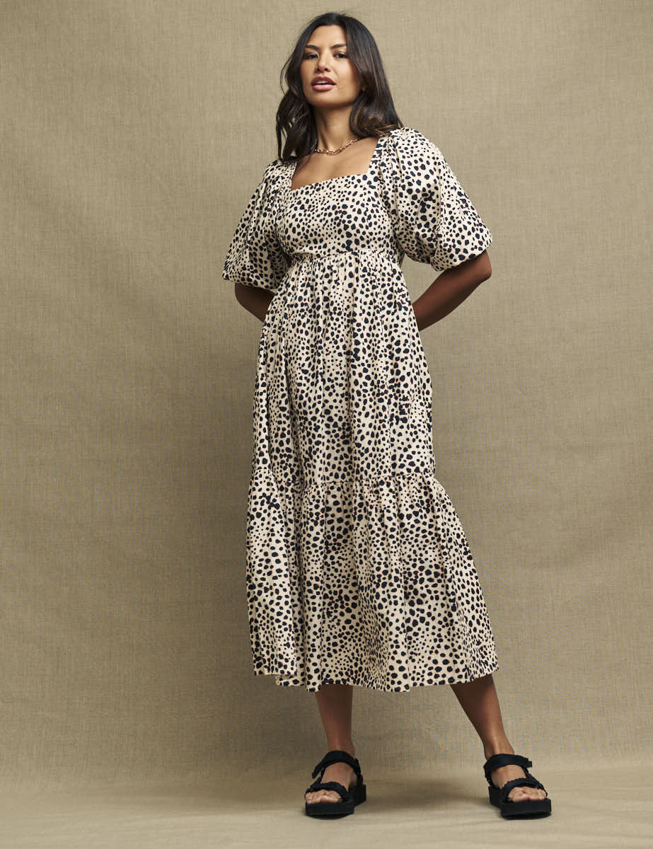 Fearne Cotton Animal Spot Print Ayla Midi Dress