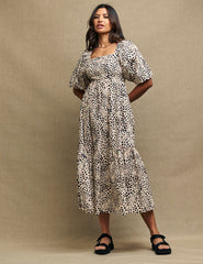 Fearne Cotton Animal Spot Print Ayla Midi Dress
