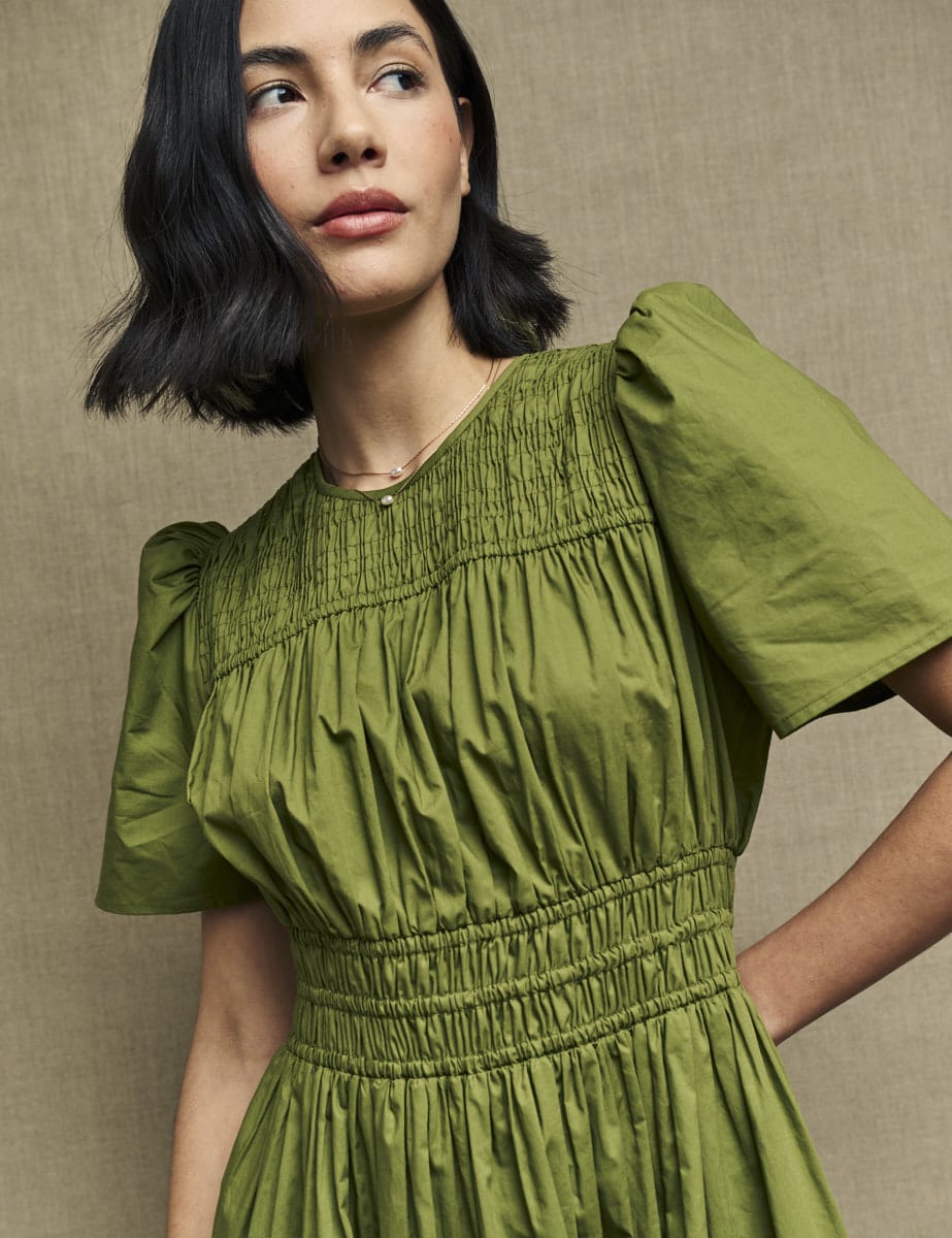 Olive Green Natalia Midi Dress