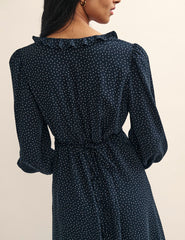 Fearne Cotton Black Spot Print Amelie Midi Dress