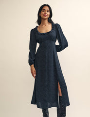 Fearne Cotton Black Spot Print Amelie Midi Dress