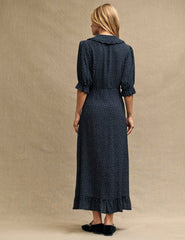 Black Spot Print Annalise Midi Dress