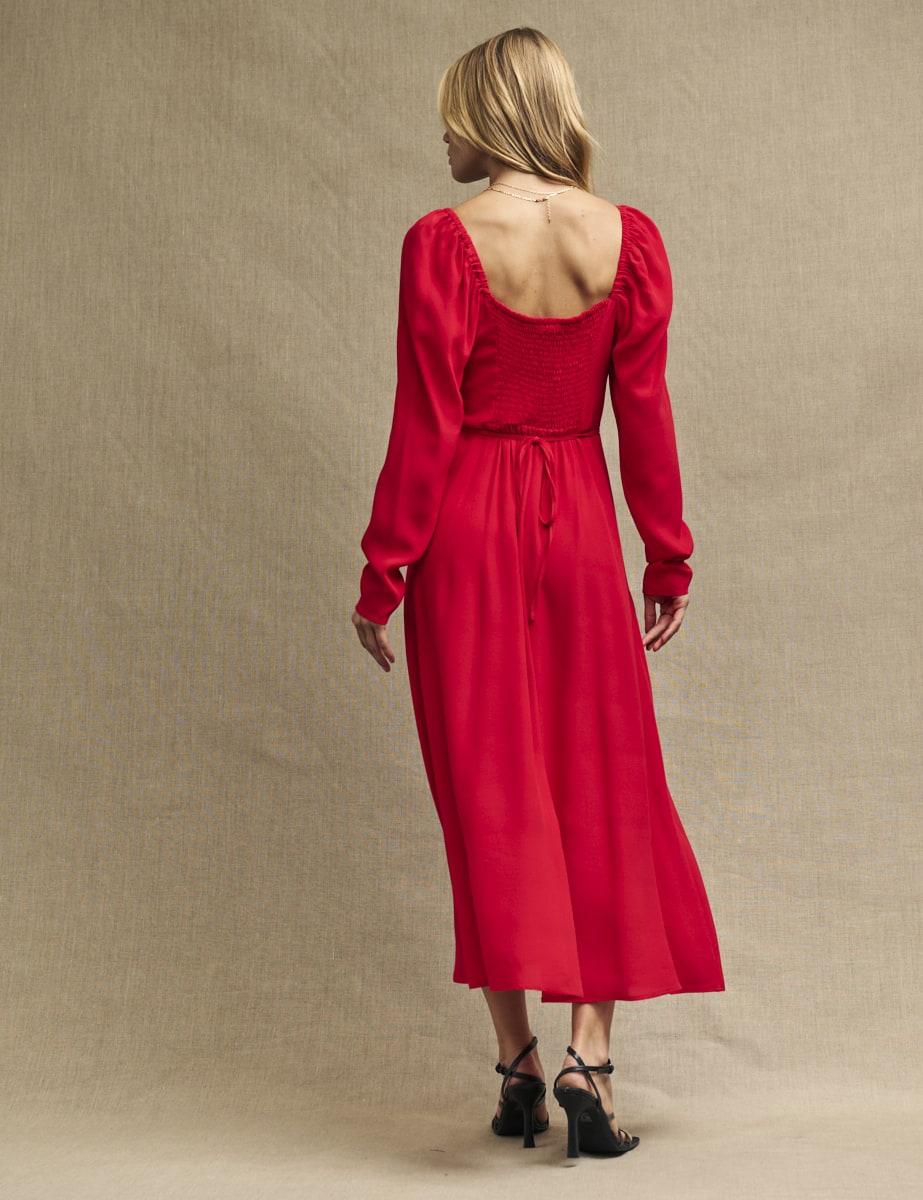Red Abby Midi Dress