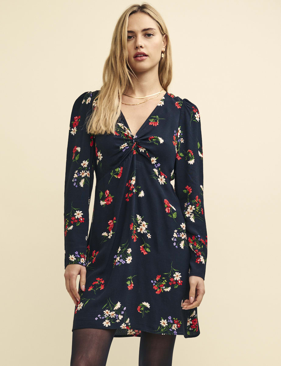 Black and Red Floral Katty Mini Dress