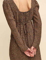 Leopard Print Valentina Long Sleeve Mini Dress