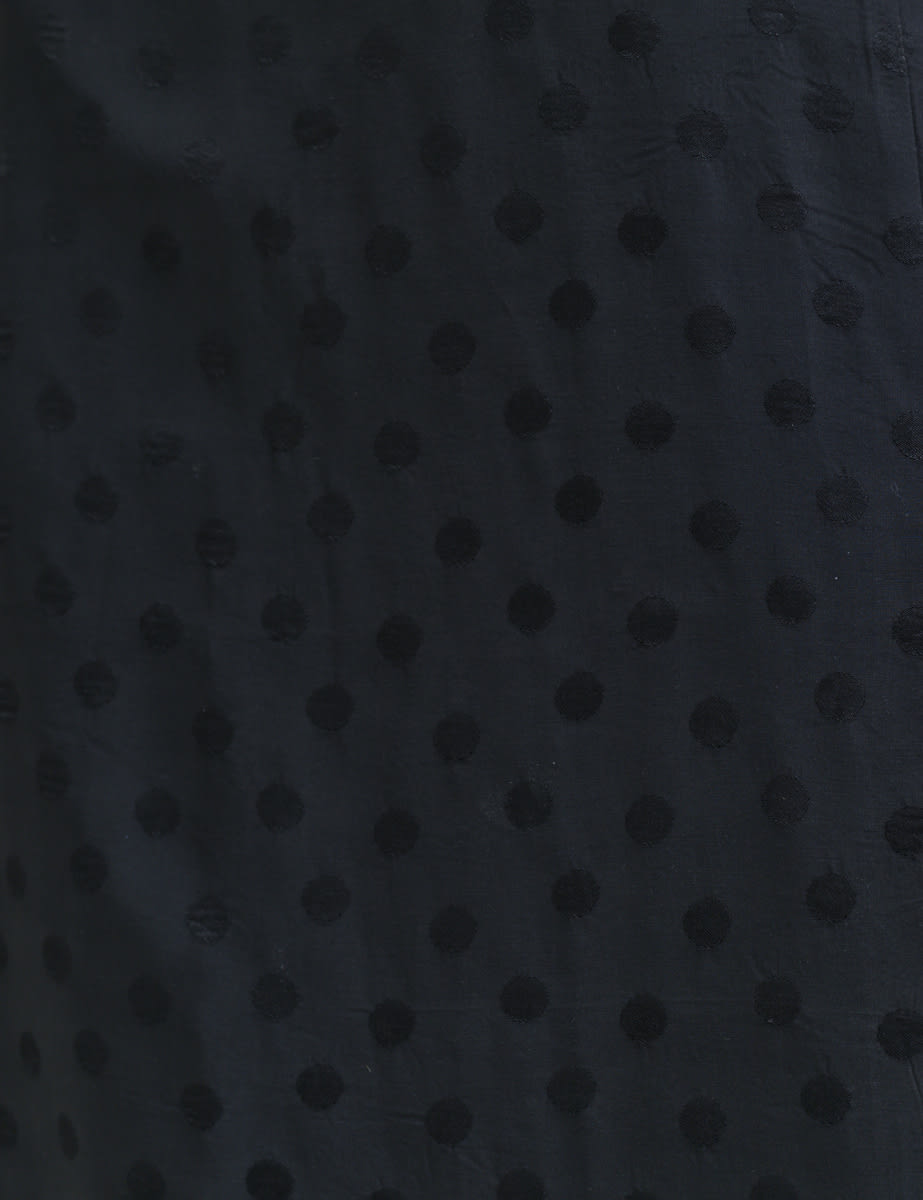 Black Satin Jacquard Luna Midi Dress