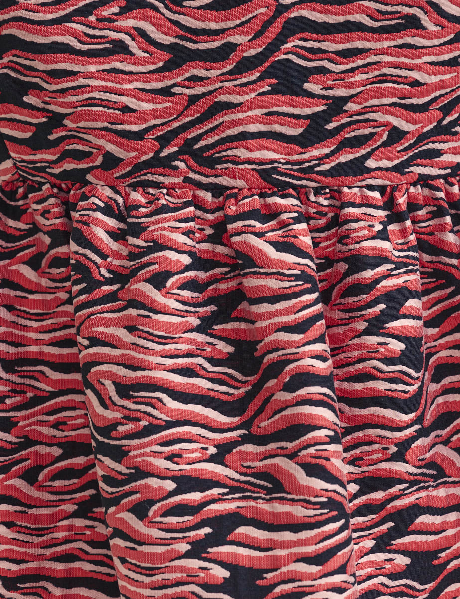 Pink Tiger Jacquard Violette Midi Dress