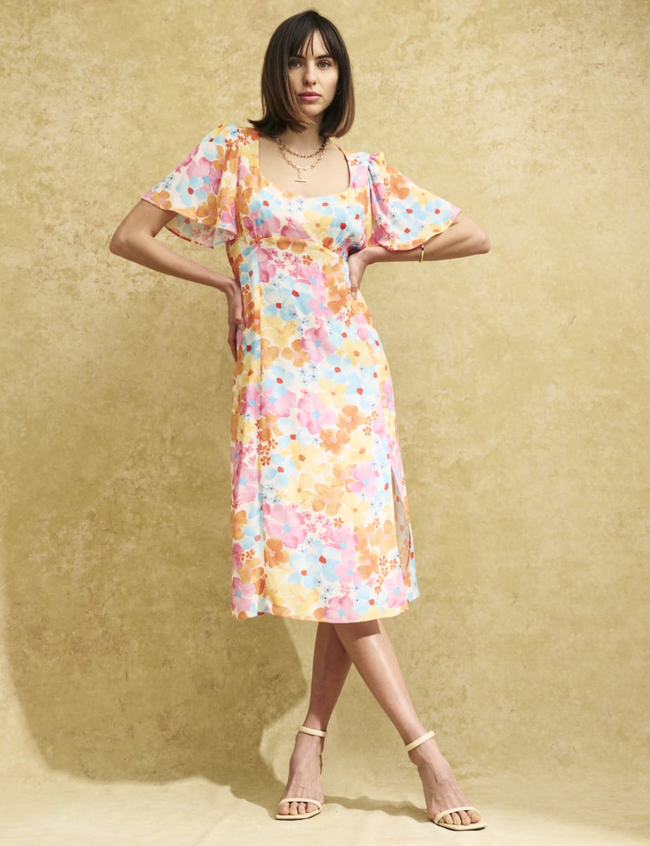 Pastel Floral Dee Dee Midi Dress