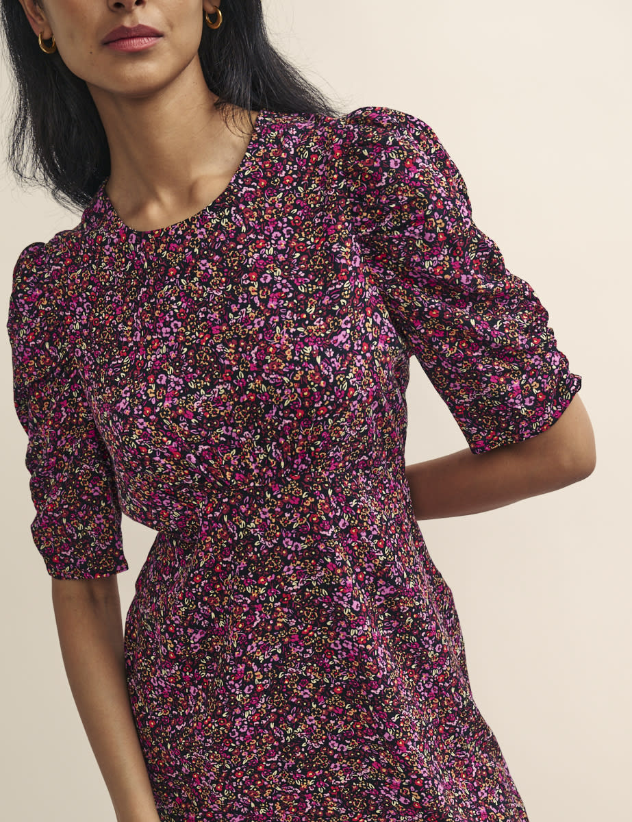 Purple Ditsy Floral Evie Mini Dress