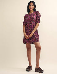 Purple Ditsy Floral Evie Mini Dress