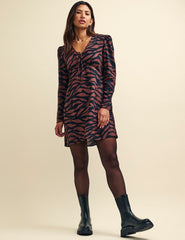Tiger Print Long Sleeve Lily Mini Dress