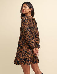Leopard Print Kelsie Mini Smock Dress