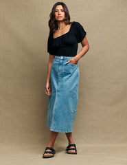 Black Ruched Bodice Oregon Jersey Top