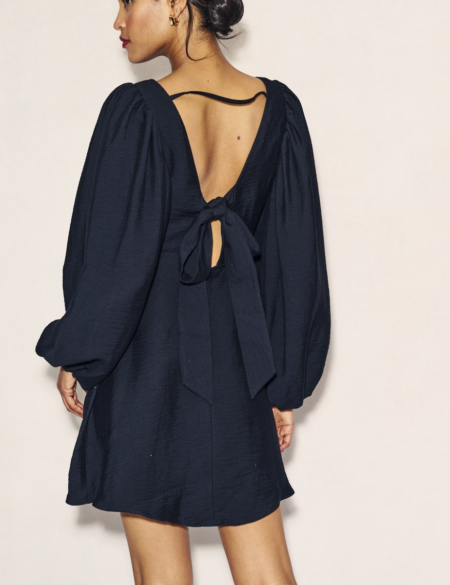 Black V-Neck Zendaya Mini Dress