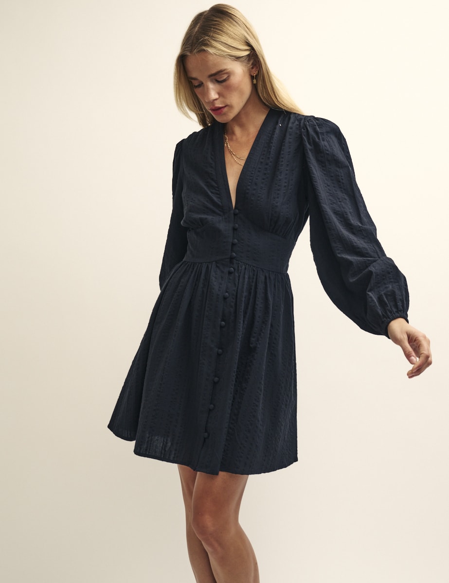 Black Starlight Long Sleeve Mini Dress