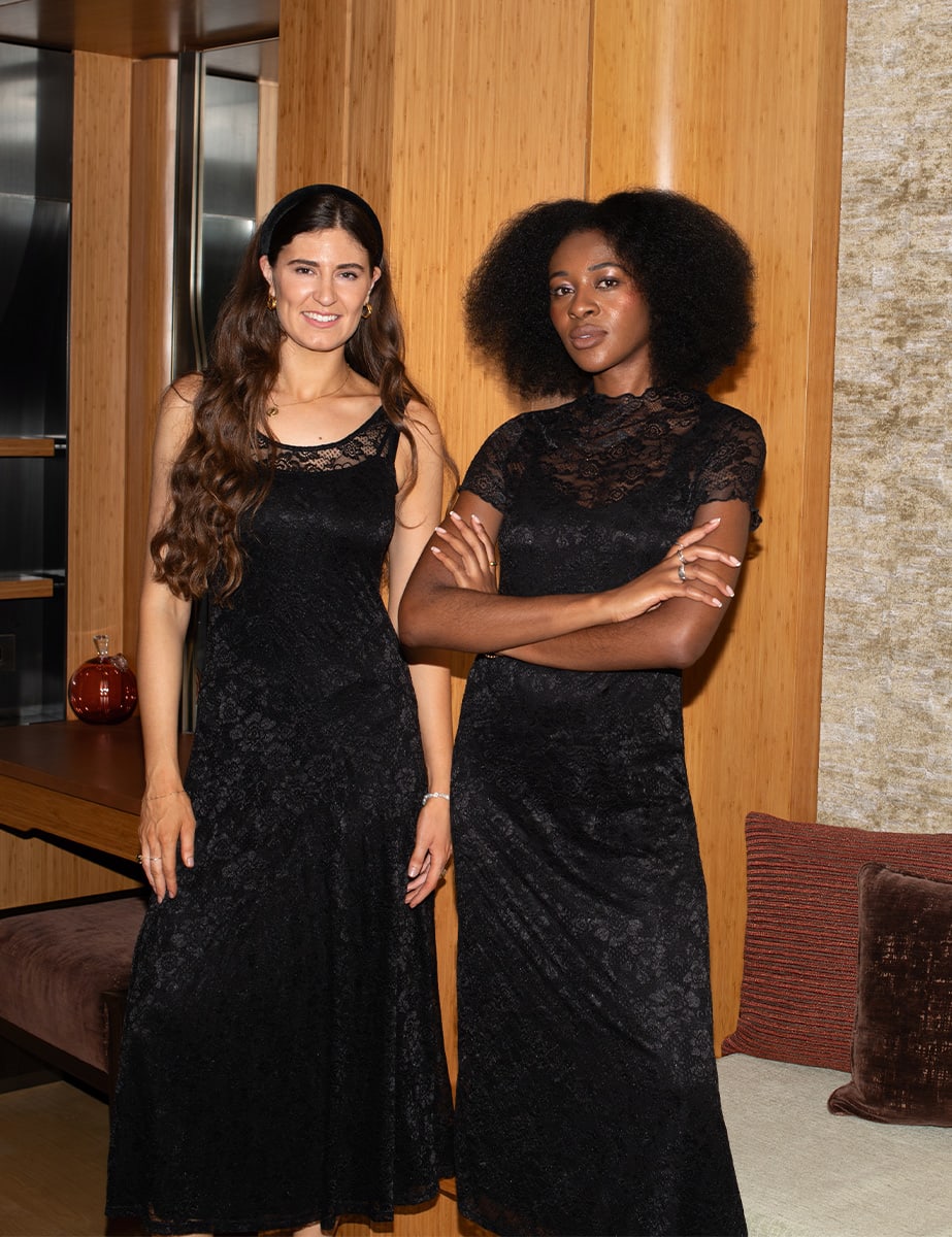 Black Lace Anya Midi Dress