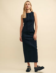 Black Denim Clerkenwell Midaxi Dress