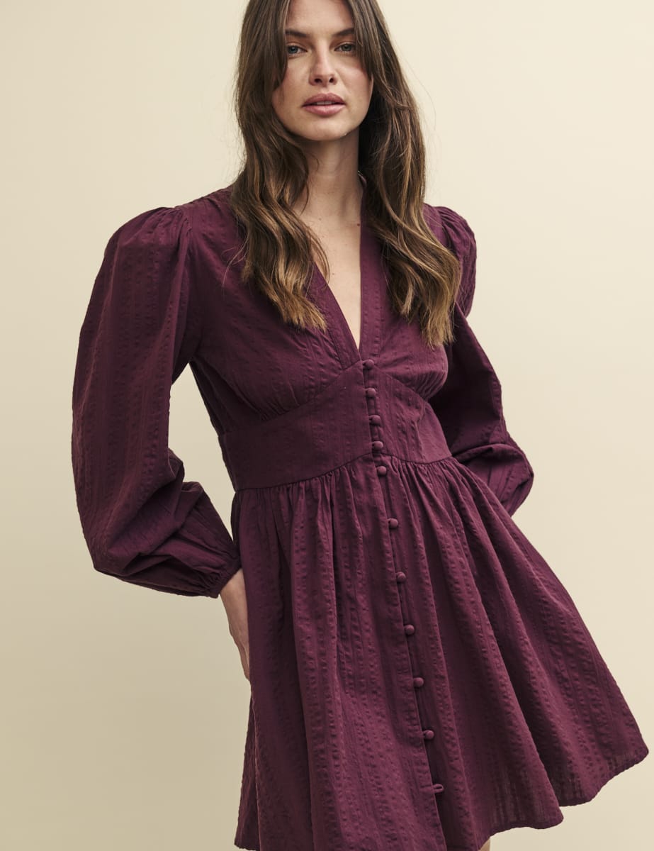Plum Starlight Long Sleeve Mini Dress