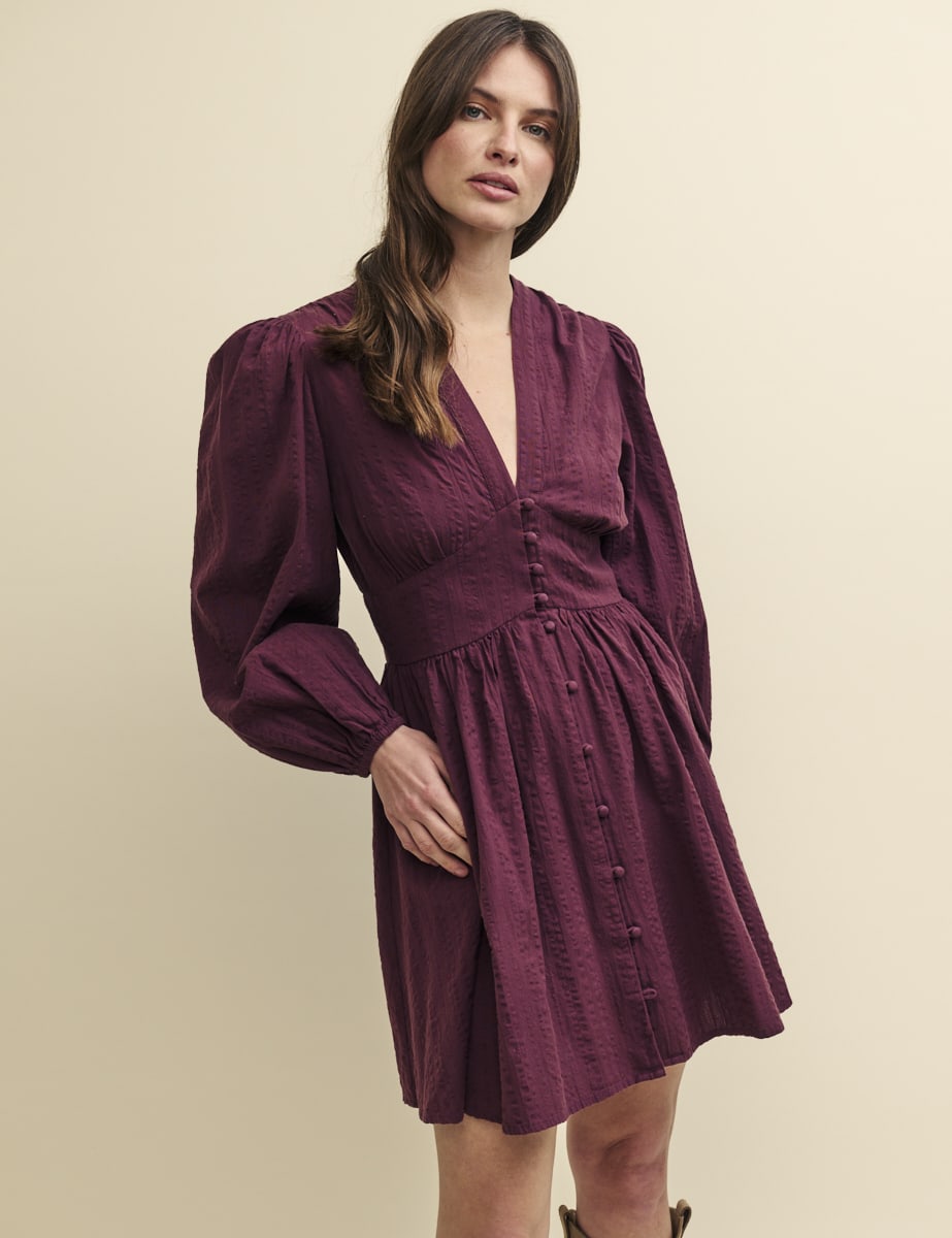 Plum Starlight Long Sleeve Mini Dress