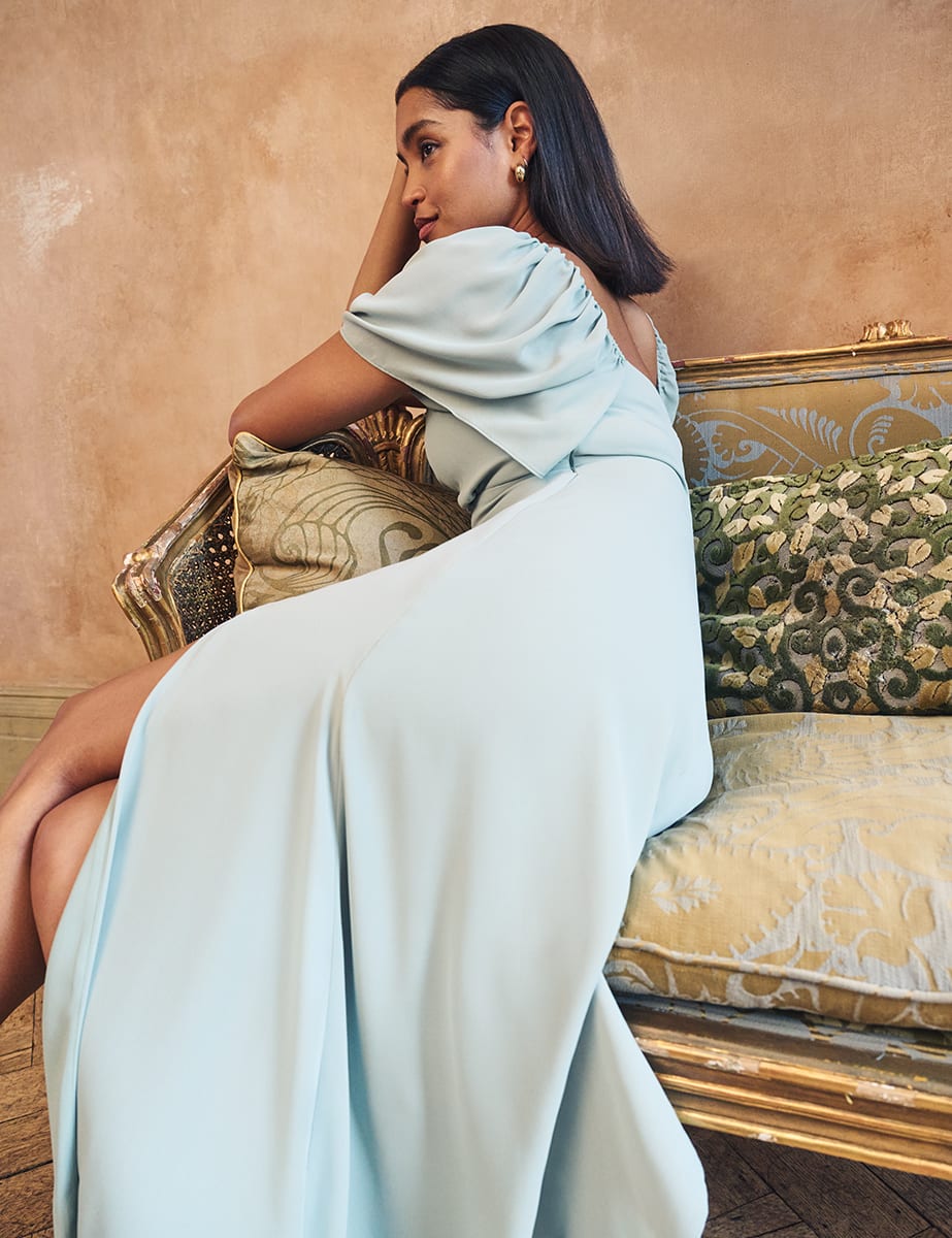 Sage Green Chiffon Ellery Bridesmaid Midaxi Dress