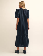 Black Sarah Smock Midi Dress