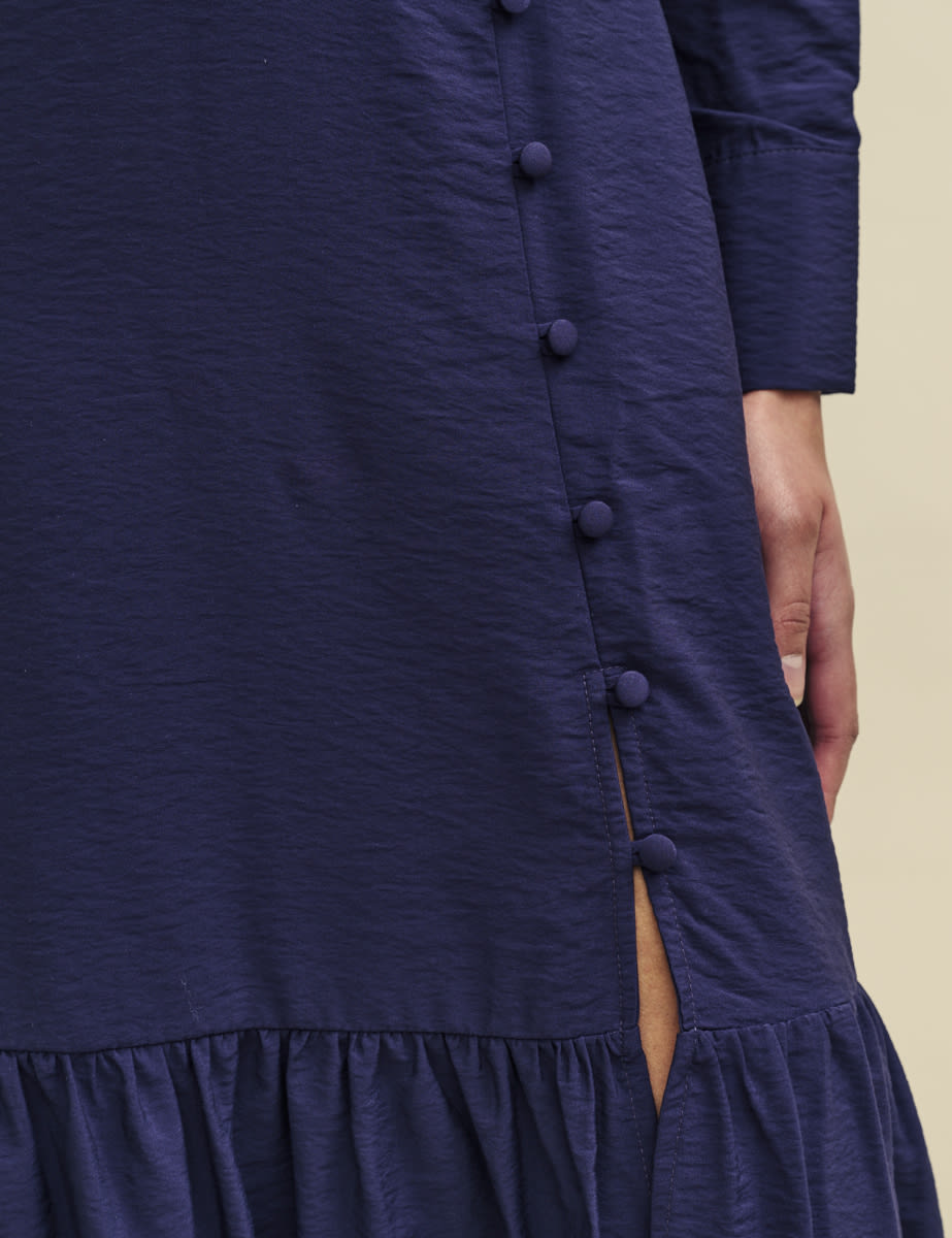 Navy Sam Midi Wrap Dress