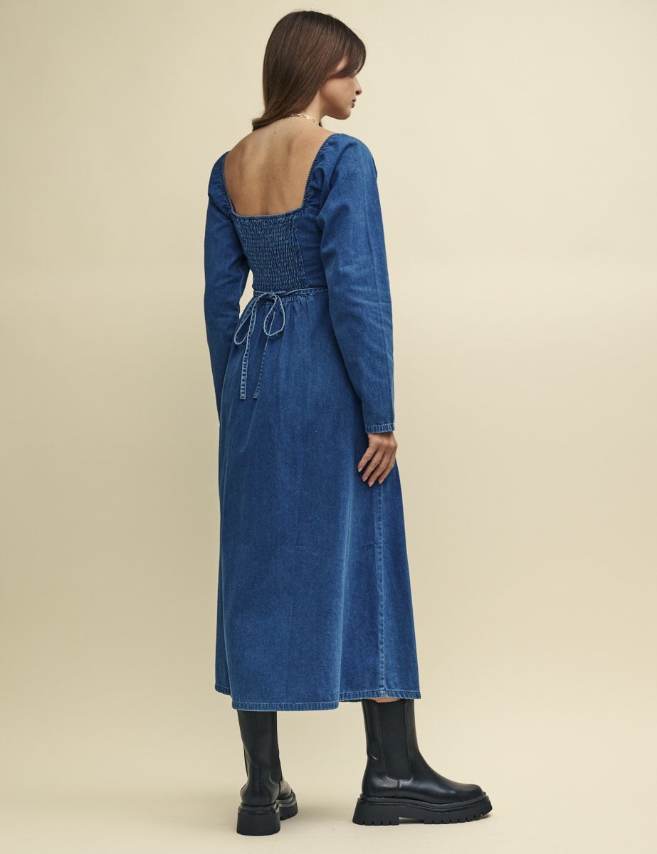 Blue Denim Abby Midi Dress