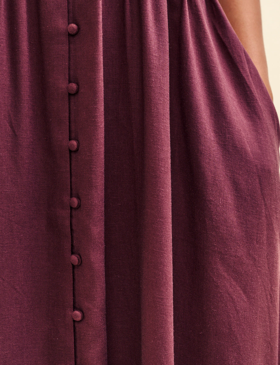 Plum Linen-blend Starlight Midaxi Dress