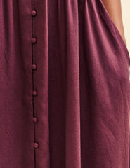 Plum Linen-blend Starlight Midaxi Dress
