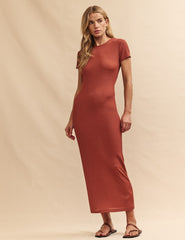 Chestnut Brown Dustin Maxi Jersey Dress