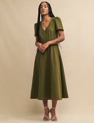 Olive Green Muriel Midi Dress