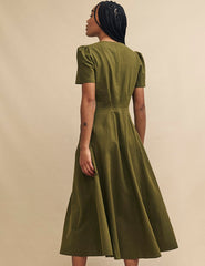 Olive Green Muriel Midi Dress