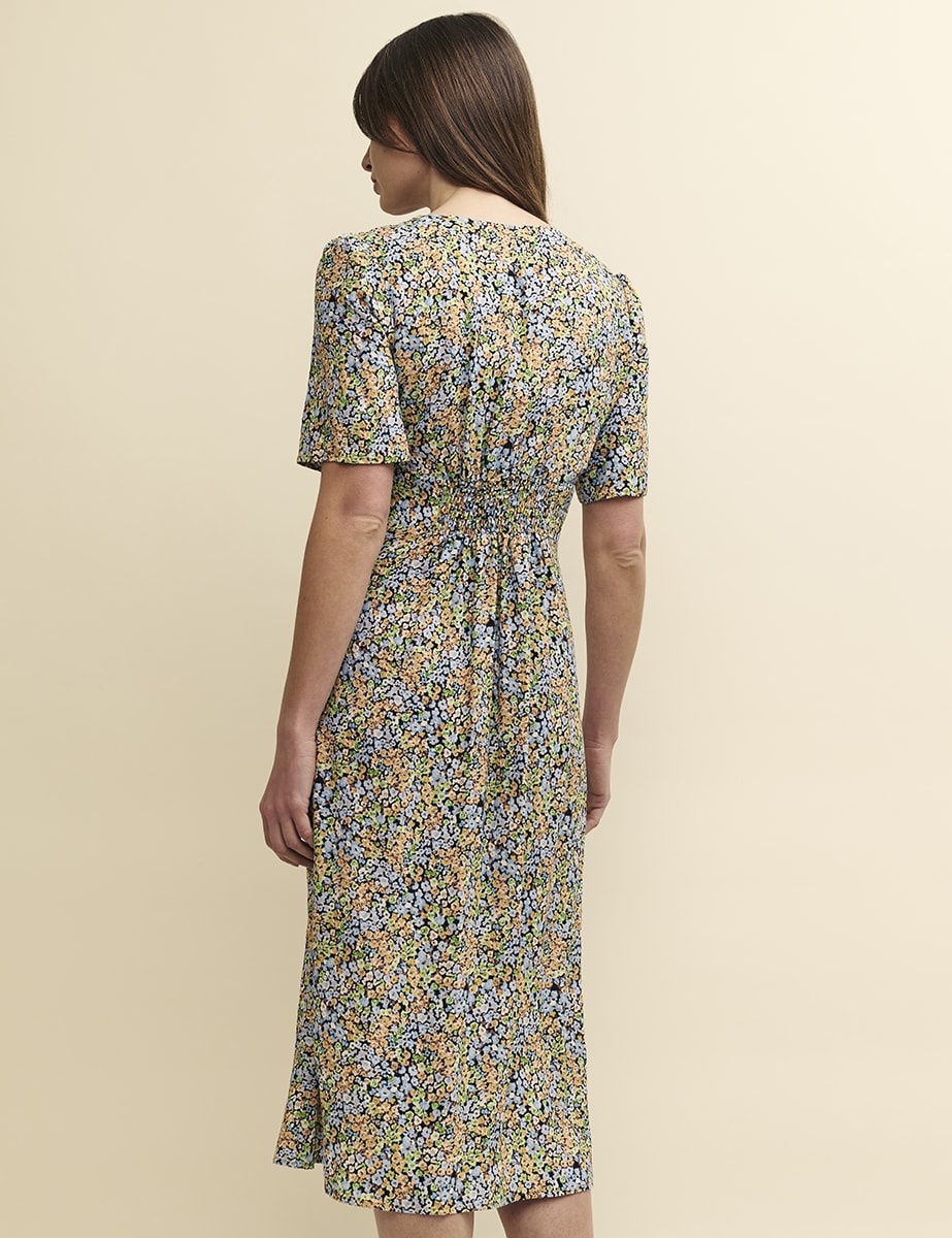 Wildflower Print Alexa Midi Tea Dress
