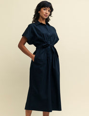 Black Harper Midi Shirt Dress