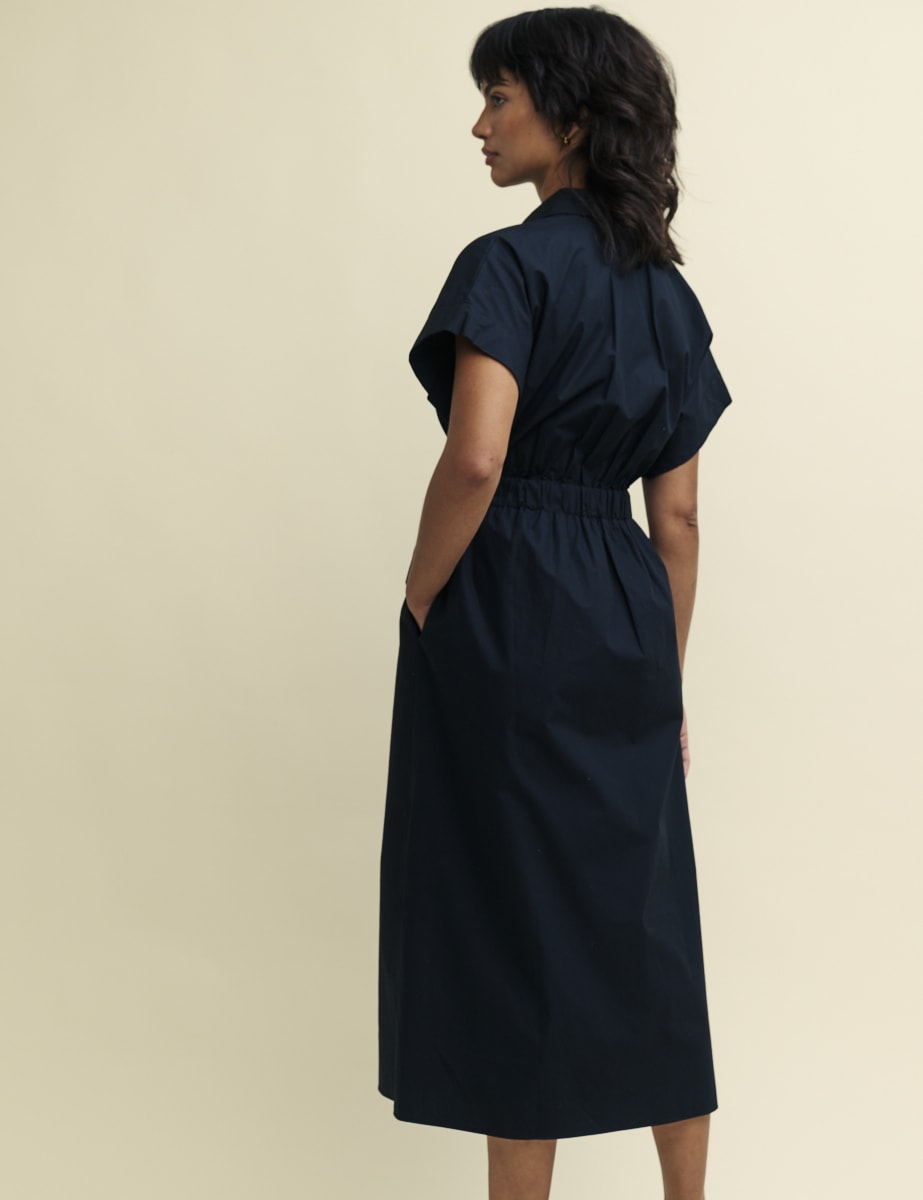 Black Harper Midi Shirt Dress